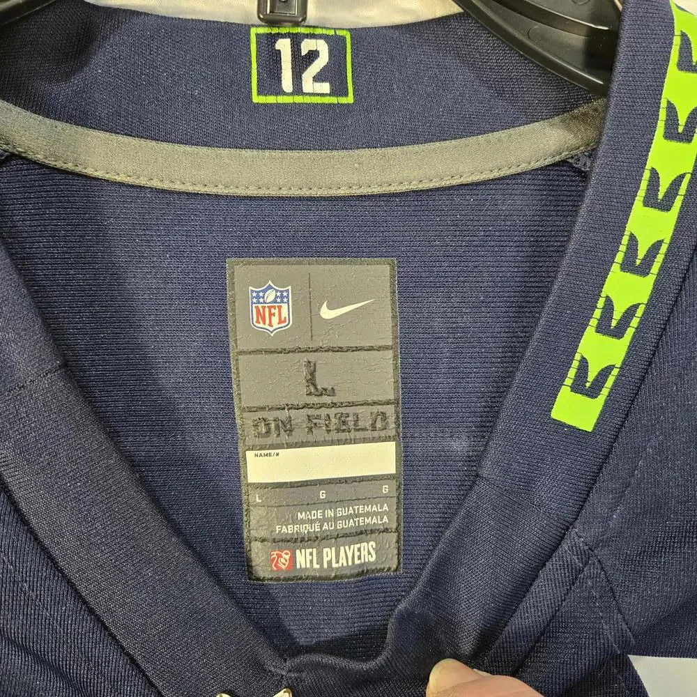Russell Wilson Seahawks Jersey L Blue Nike On Field #3 Stitched Football - Picture 3 of 7